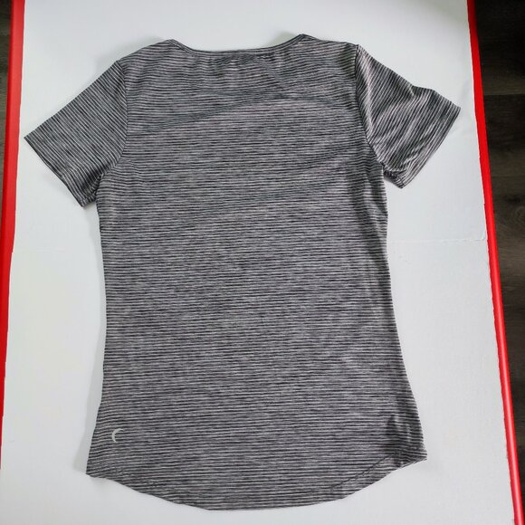 ZYIA Active active wear short sleeve T-shirt grey with stripes women's size XS - Picture 3 of 8